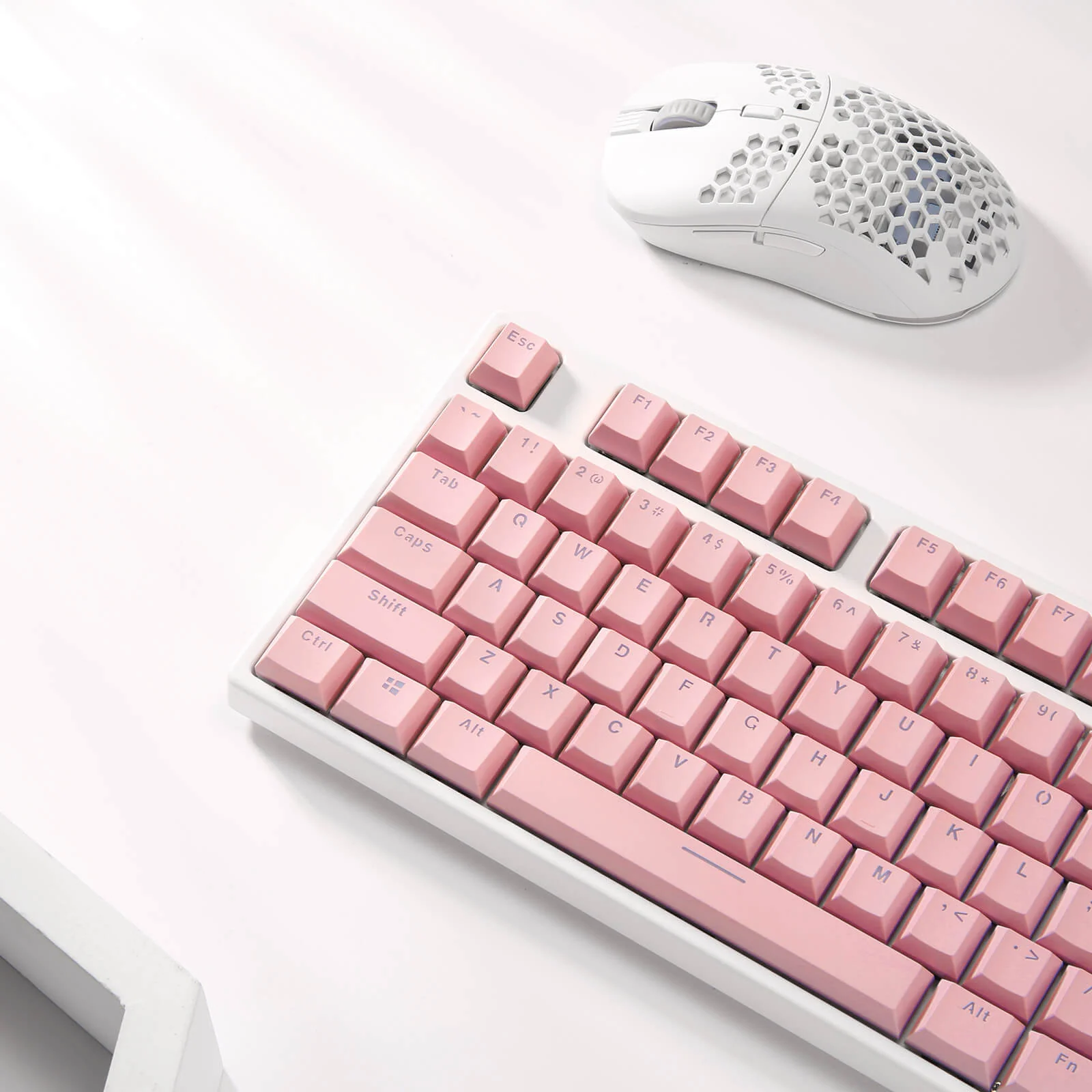 (Only Keycaps) Redragon X LTC Double Shot PBT 104 Keycaps Set with Translucent Layer, Double Shot Keycaps for Mechanical Keyboard - Macaron Pink - Image 2