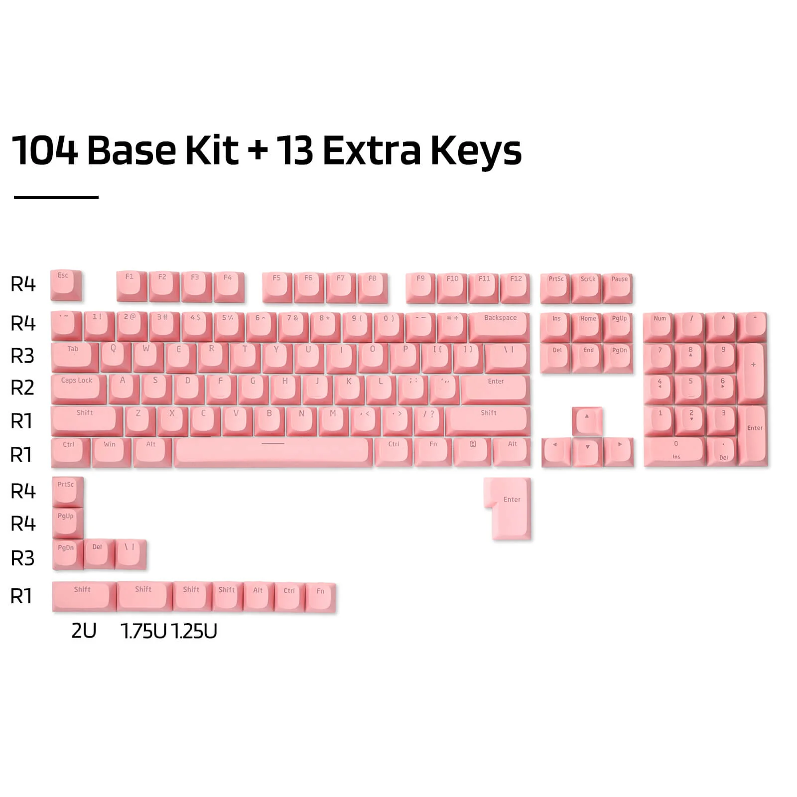 (Only Keycaps) Redragon X LTC 117-Key OEM Profile PBT Double Shot Keycaps - Image 4