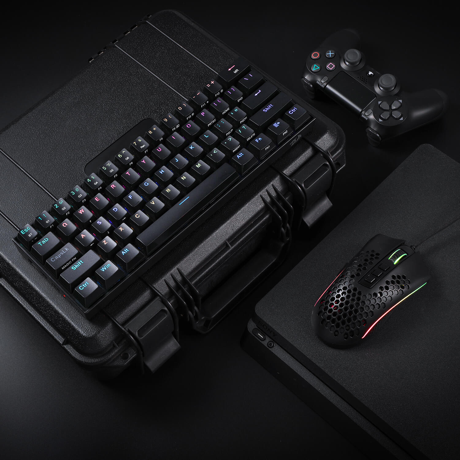 K530 PRO 60% RGB Wireless Mechanical Black Keyboard M808 Black Lightweight RGB Gaming Mouse Bundle - Image 5