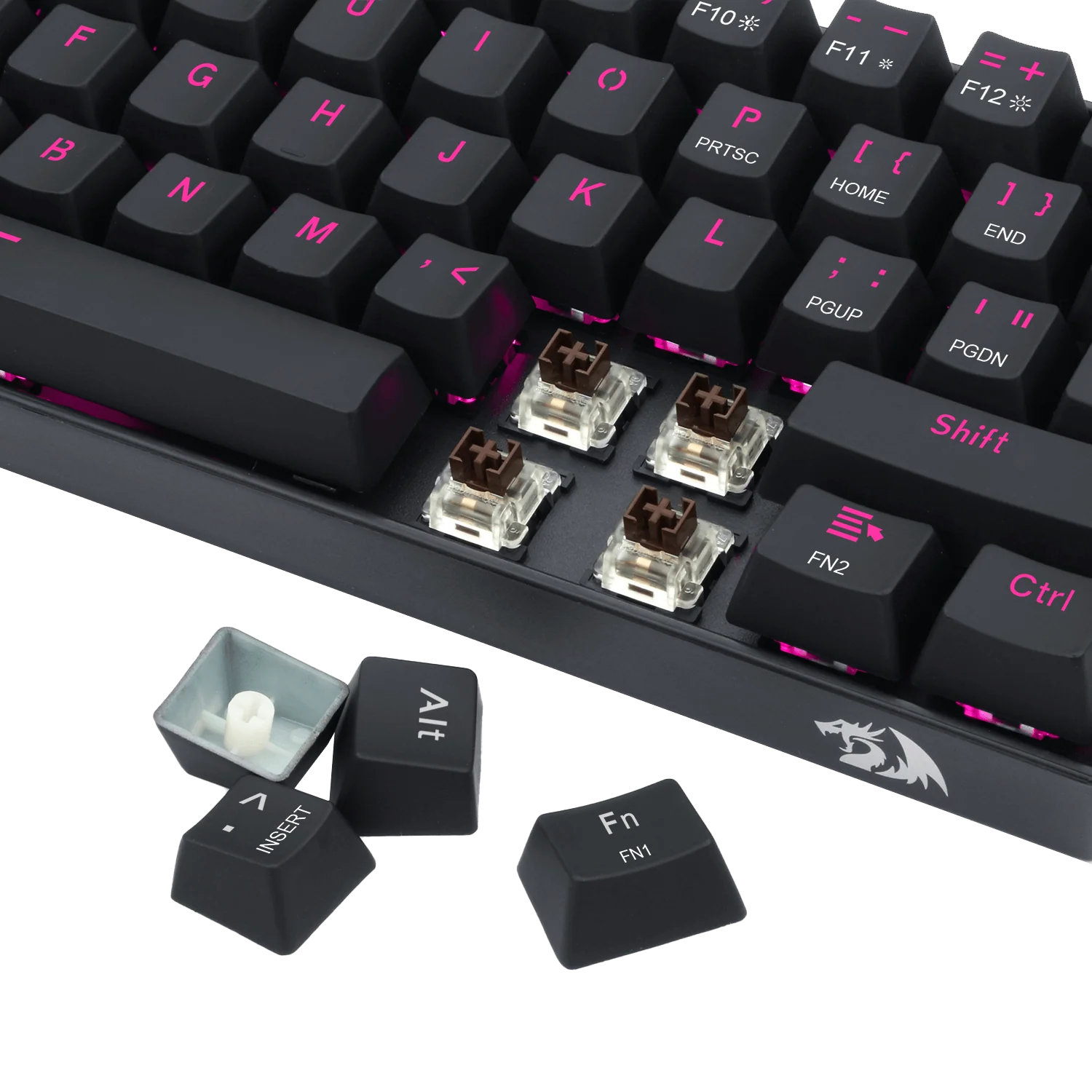 Redragon K630 60% Keyboard Pink LED Backlit - Image 5
