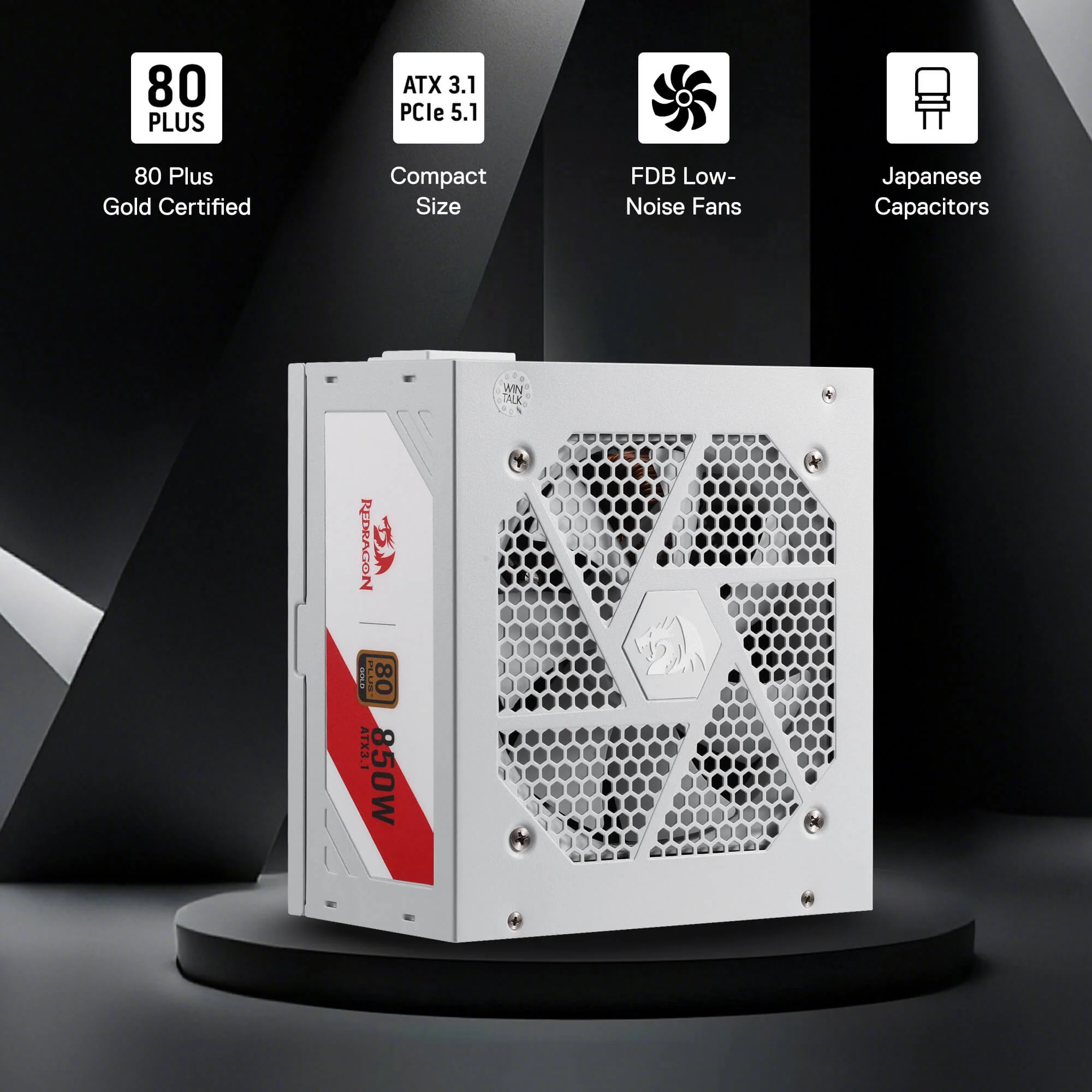 RGMS-850W PRO 80+ ATX 3.1 Gold 850 Watt Power Supply - Image 5
