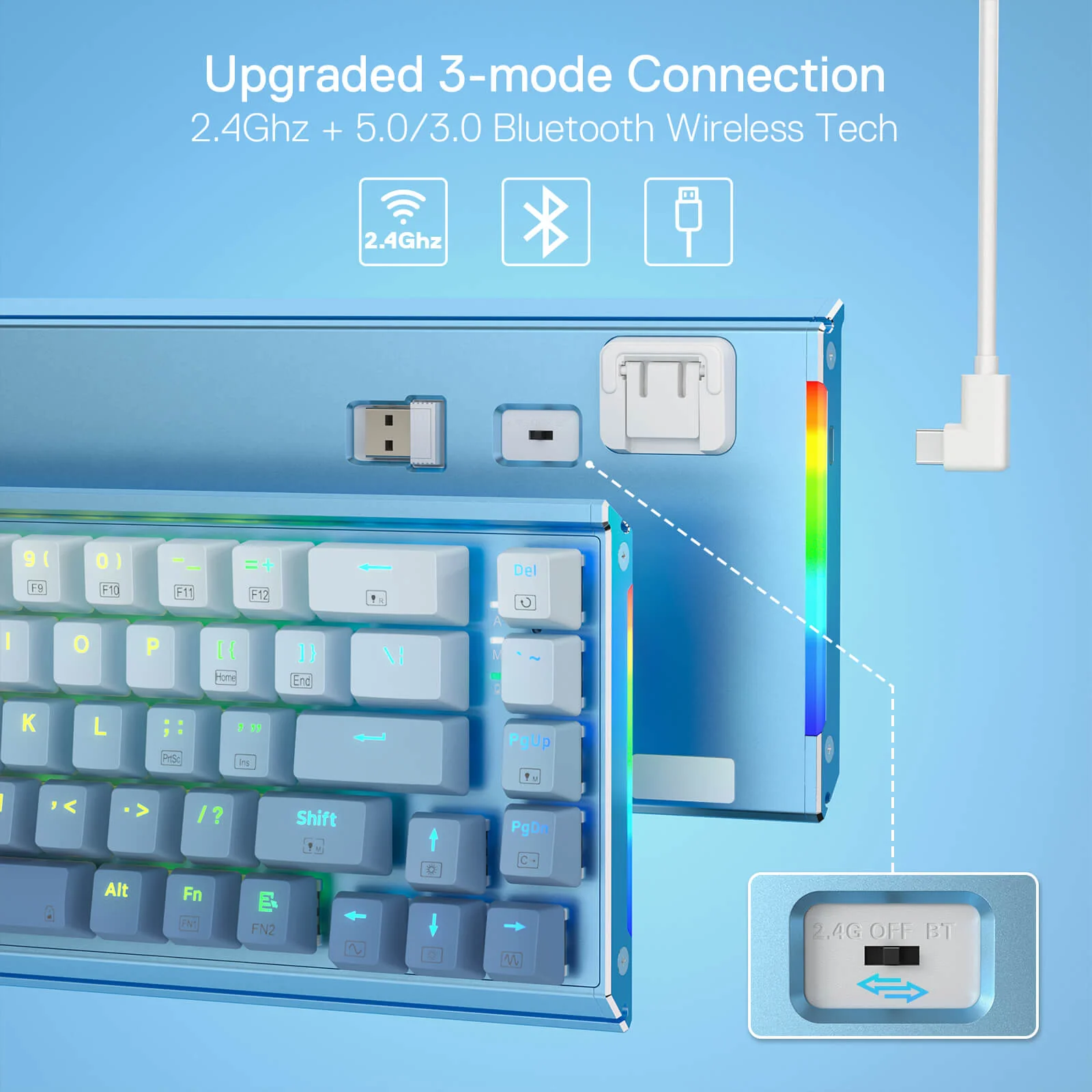 SHACO K641 PRO Wireless Aluminum Keyboard - Image 17