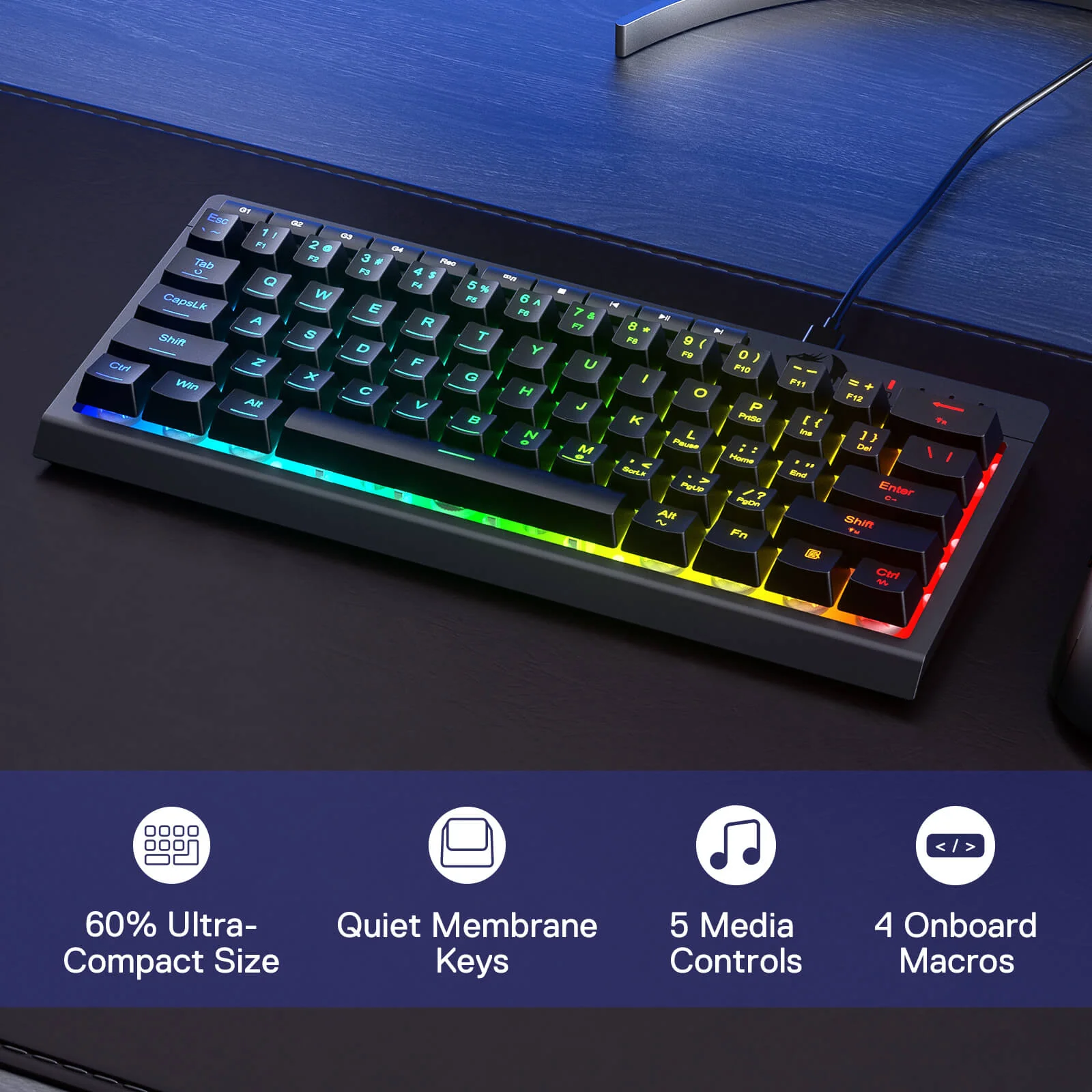 SHIVA K522 Membrane Gaming Keyboard - Image 3