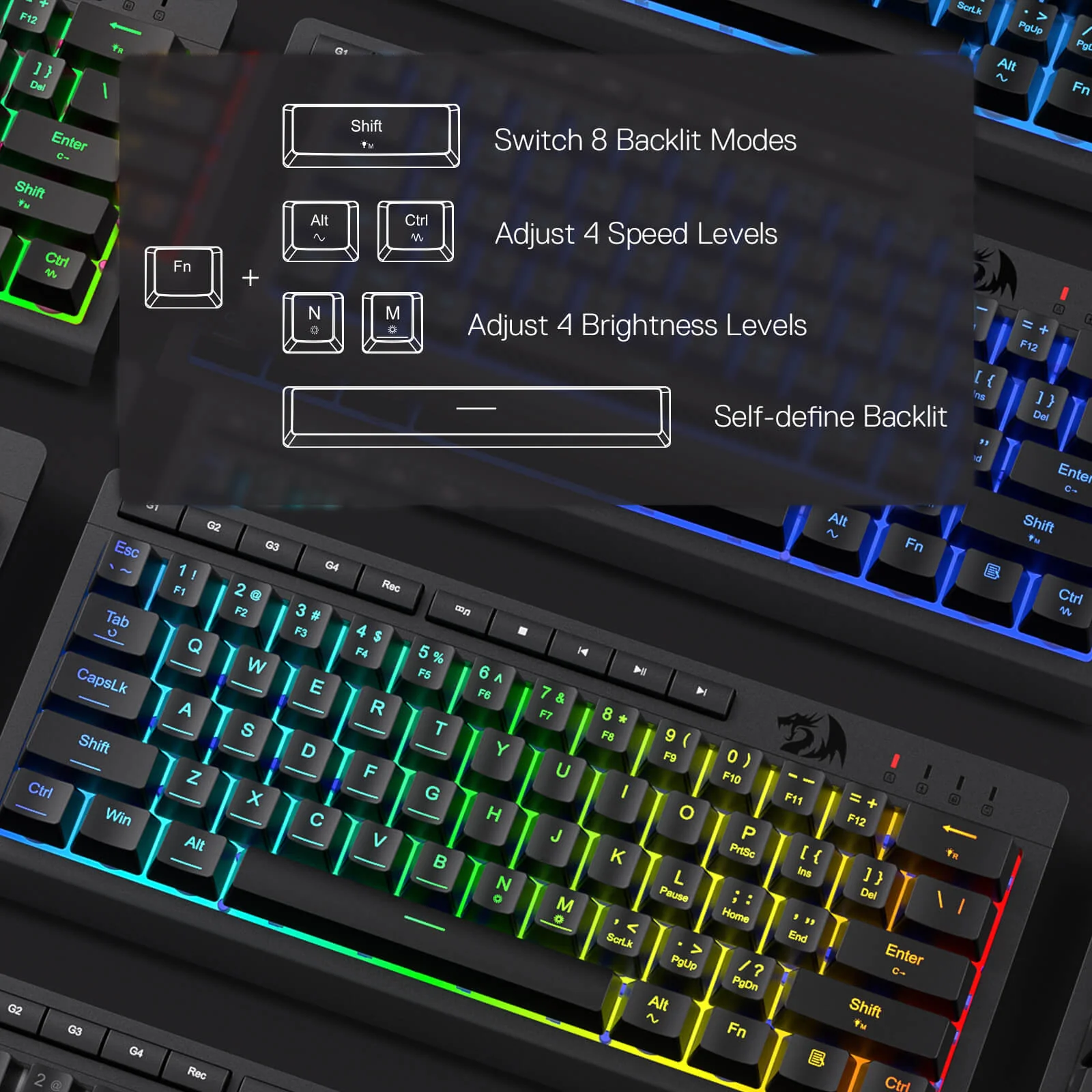 SHIVA K522 Membrane Gaming Keyboard - Image 5