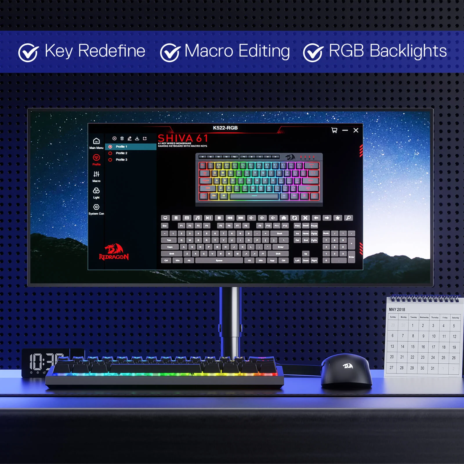 SHIVA K522 Membrane Gaming Keyboard - Image 9