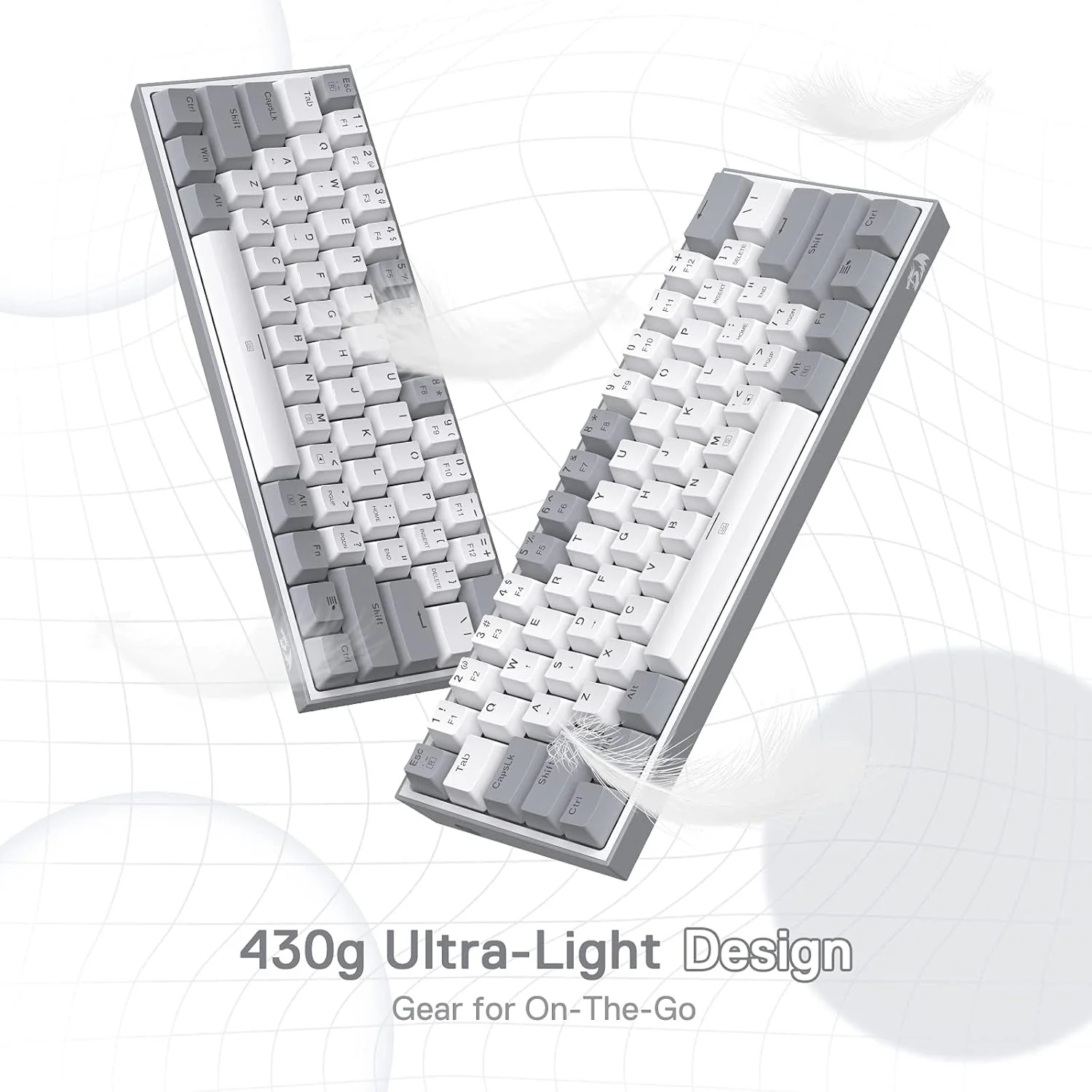 FIZZ K617 60 White & Grey Small Mechanical keyboard - Image 5