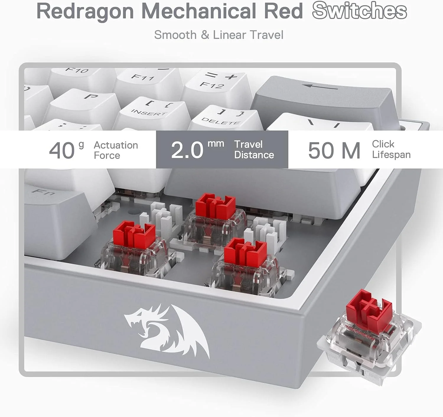 FIZZ K617 60 White & Grey Small Mechanical keyboard - Image 7