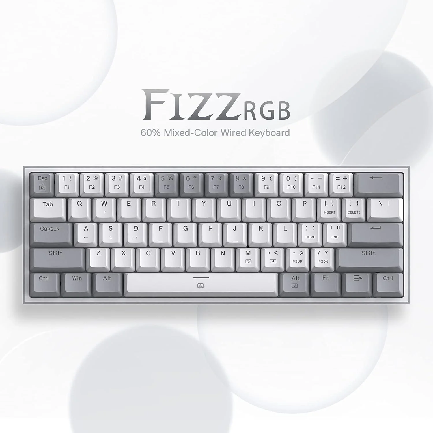 FIZZ K617 60 White & Grey Small Mechanical keyboard - Image 8
