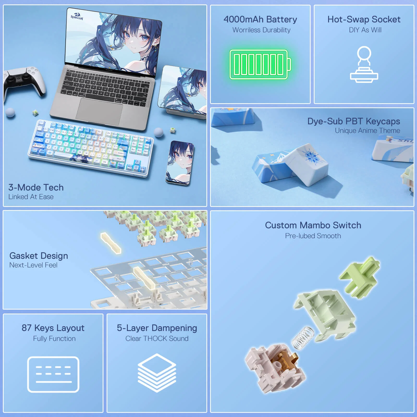 STAR BLADE K707 PRO Anime Keyboard - Image 4