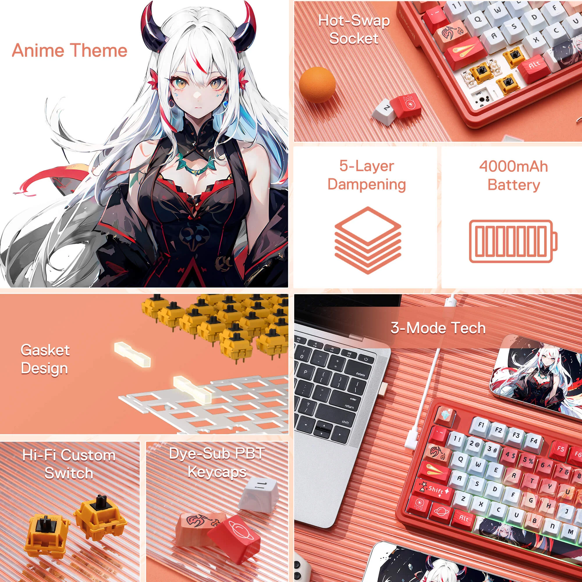 UCAL K673 PRO Anime Keyboard - Image 3