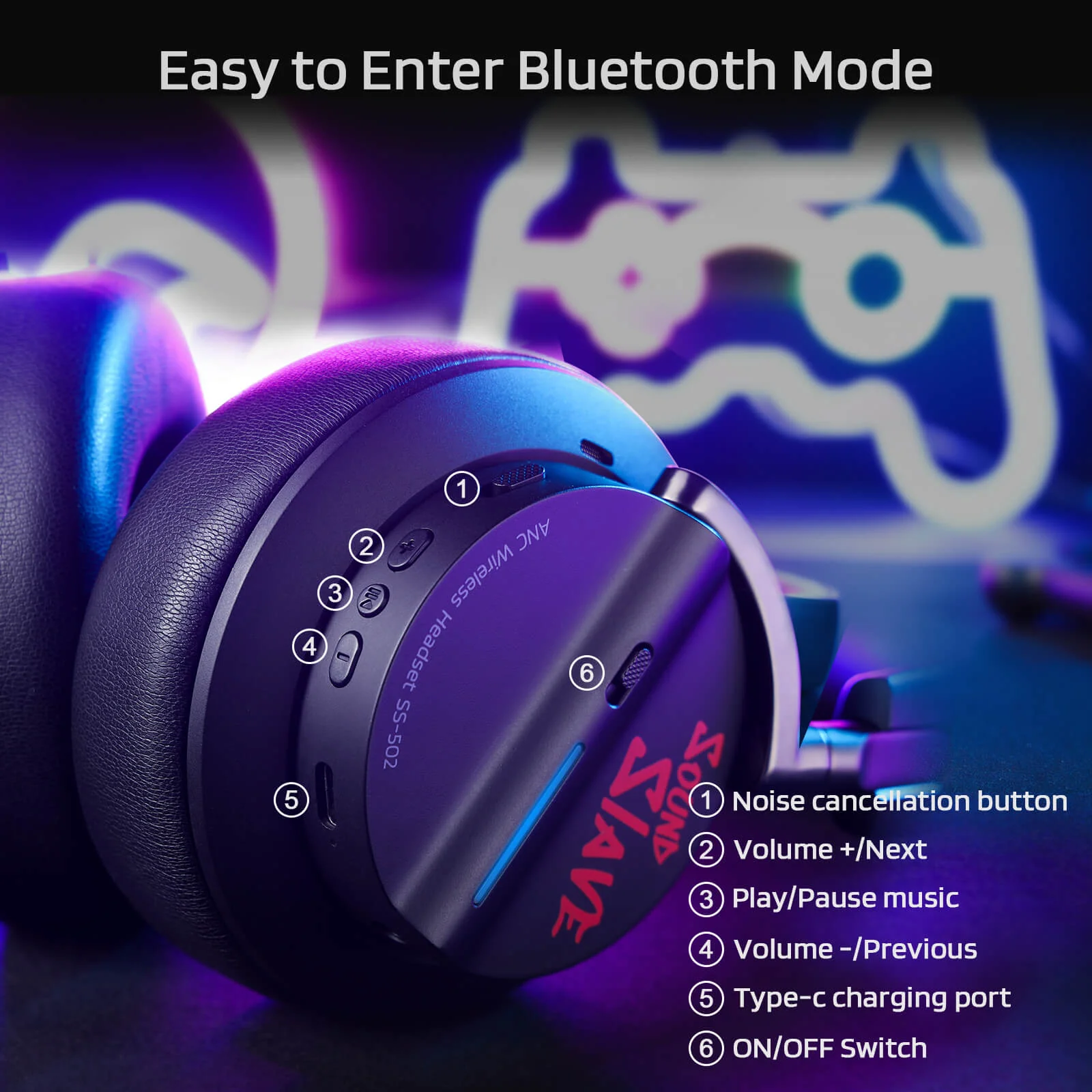 Redragon x LTC 2.4GHz/BT Wireless Headphones with Mic - Image 4